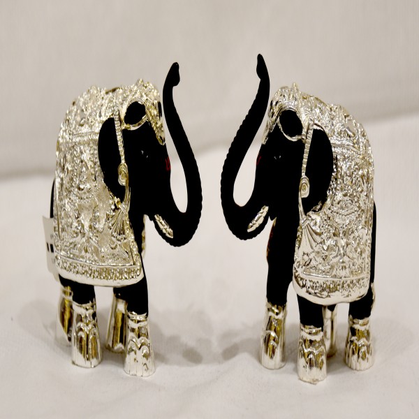 SILVER ELEPHANT PAIR 99% ITALY KANHA ART