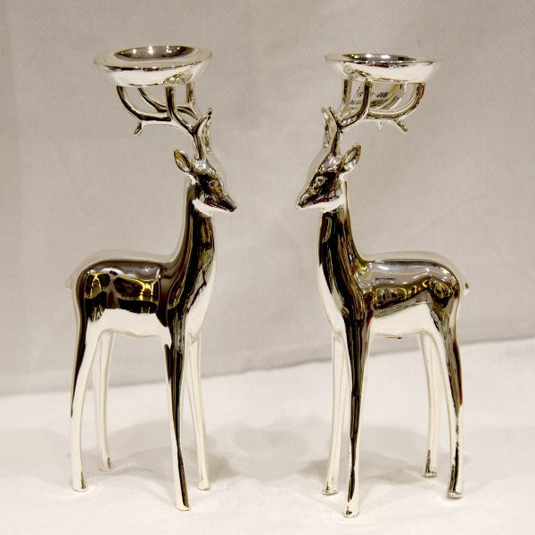 SILVER 99% ITALY KANHA ART DEER PAIR
