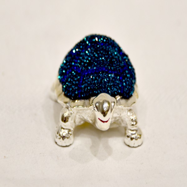 24KT GOLD AARYA SILVER 99% TURTLE WITH SARVOSKI STUDDED