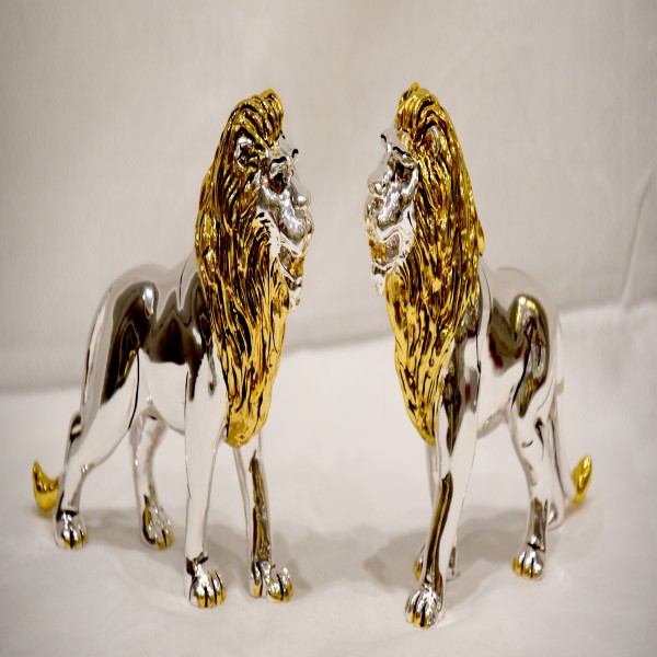 KANHA ART SILVER 99% ITALY LION PAIR