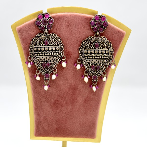 SILVER OXIDIZE 925 EARRING