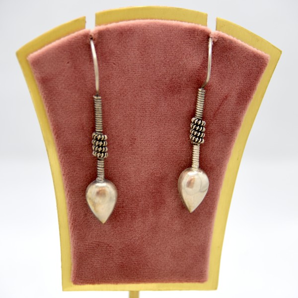 SILVER RUSSIAN 925 OXIDIZE LONG EARRING