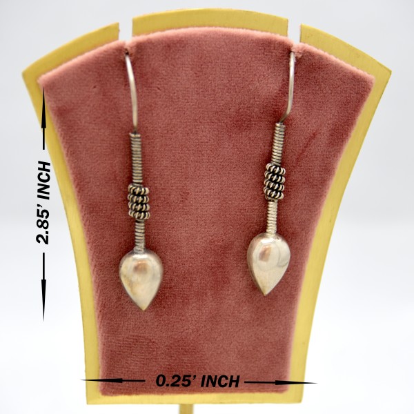 SILVER RUSSIAN 925 OXIDIZE LONG EARRING