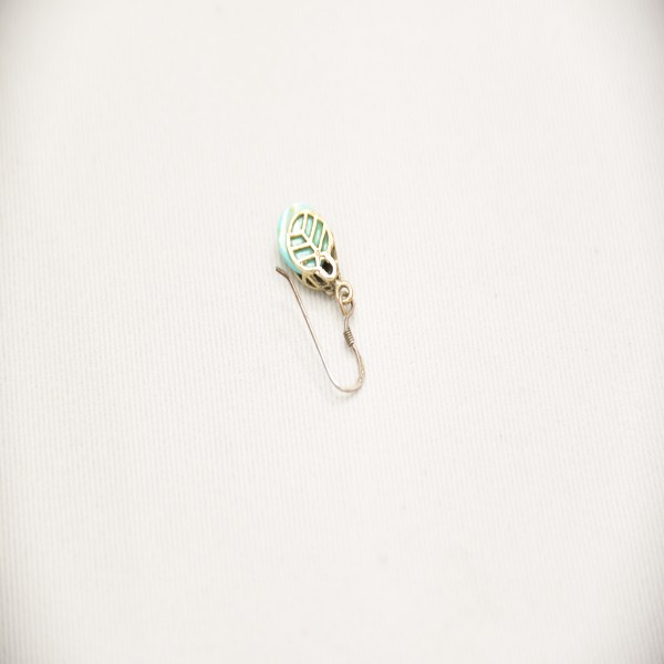 SILVER OXIDIZE 925 EARRING WITH FIROZA SEMIS PRECIOUS STONE