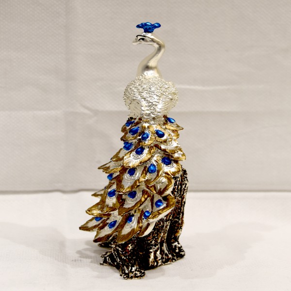 PEACOCK IN TREE SILVER 99% KANHA ART ITALY
