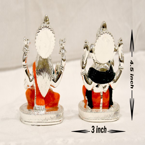 LAXMI GANESH PAIR SILVER 99% ITALY KANHA ART