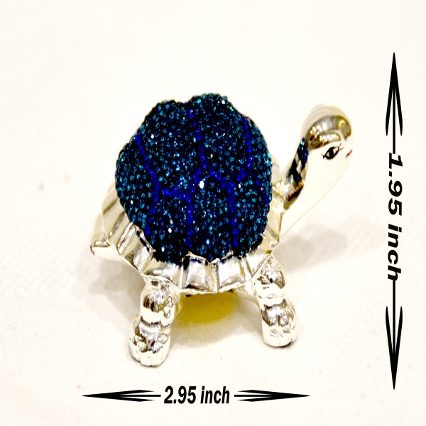 24KT GOLD AARYA SILVER 99% TURTLE WITH SARVOSKI STUDDED