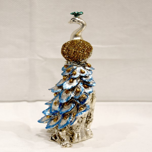 PEACOCK IN TREE SILVER 99% KANHA ART ITALY