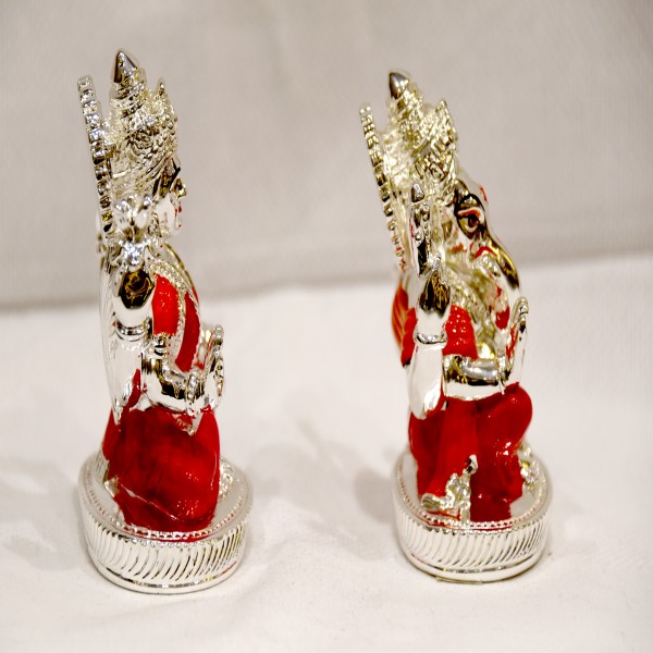 LAXMI GANESH PAIR SILVER 99% ITALY KANHA ART