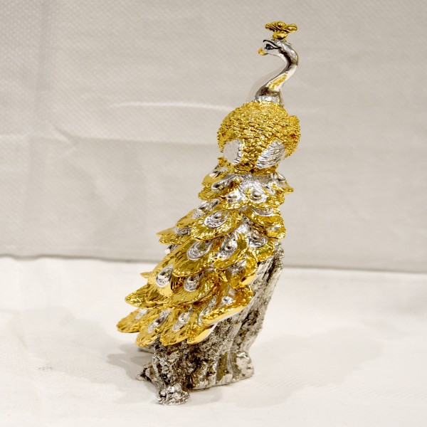 PEACOCK IN TREE SILVER 99% KANHA ART ITALY